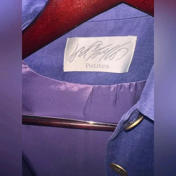 Lord And Taylor Linen Cropped Blazer in Purple Sz 6 P - Picture 4 of 6